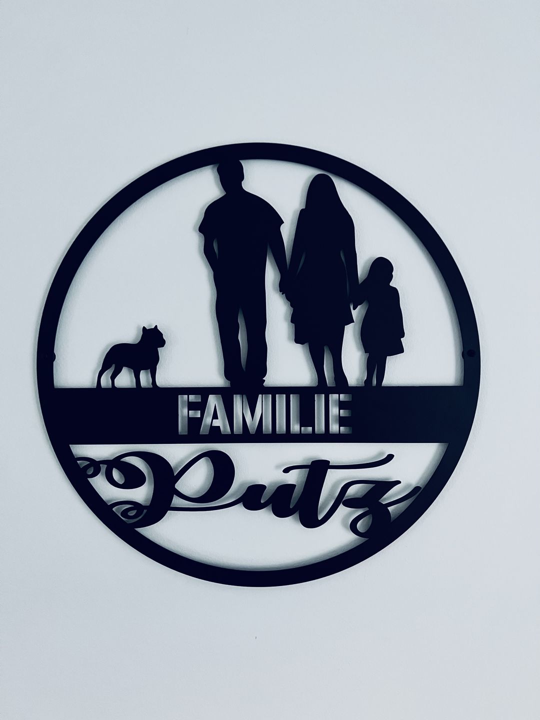 Customer photo review of Family-Sign Edition rund 1 Kind mit Haustier