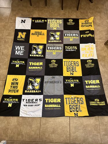 T-shirt quilt featuring northwestern university tigers baseball by Christina from LA