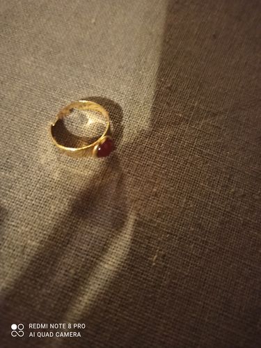 Customer photo review of BAGUE REGLABLE PIERRE NATURELLE PM Acier doré
