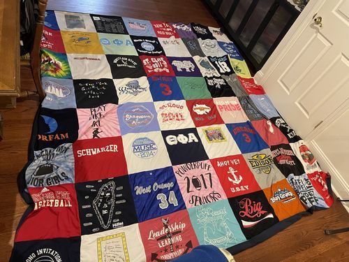 T-shirt quilt from west orange high school by Talya from NJ