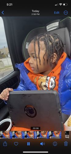 Customer photo review of Kids Teddy Robot Raw Drip White Chenille Hoodie and Jogger Set