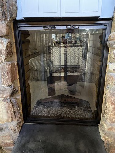 Customer photo review of Stiletto - Masonry & Prefab Fireplace Glass Doors