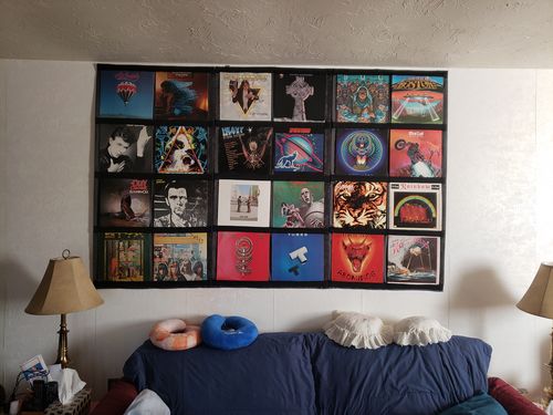 Customer photo review of 12" Vinyl Record Display Frame - LP Wall Storage