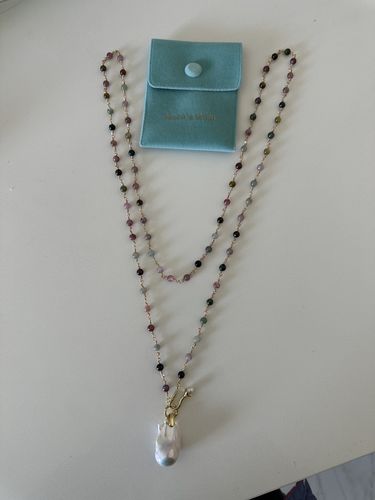 Customer photo review of ANTONIA - Tourmaline & Baroque Pearl Necklace