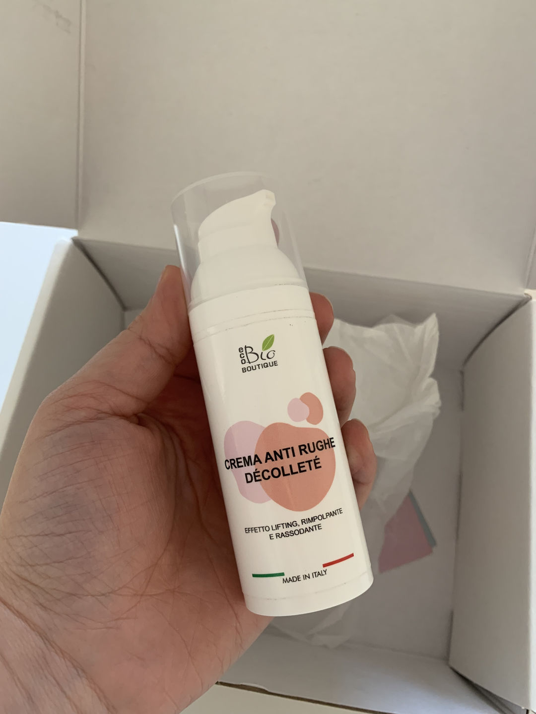 Customer photo review of Crema Anti Rughe Décolleté