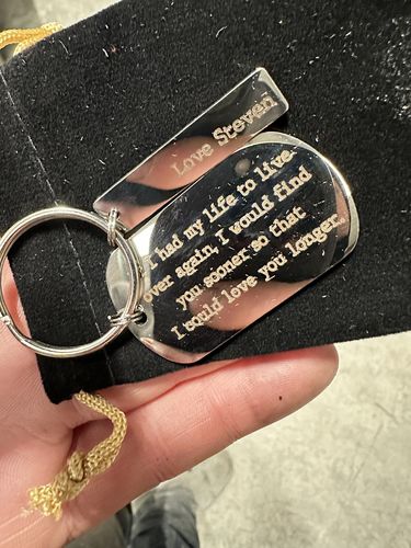 Customer photo review of Love You Longer Keyring