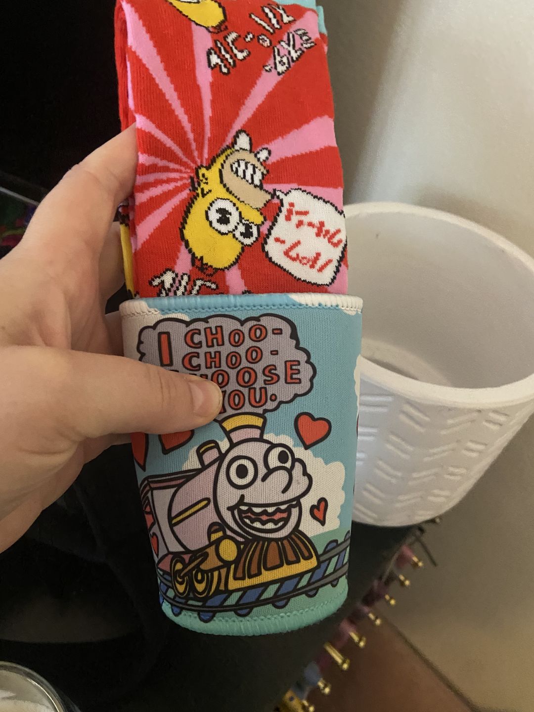 Customer photo review of Choo Choo Choose You 🚂- Stubby Holder