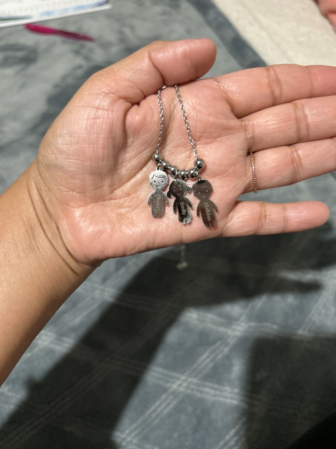 Customer photo review of Personalised My Children Necklace