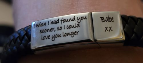 Customer photo review of Men's Personalised Message Bracelet