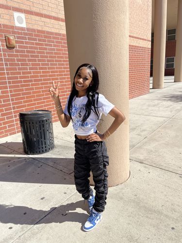 Customer photo review of True Blue 1s DopeSkill T-Shirt Real Ones Move In Silence Graphic
