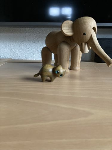 Customer photo review of Håndlavede træudskårne katte