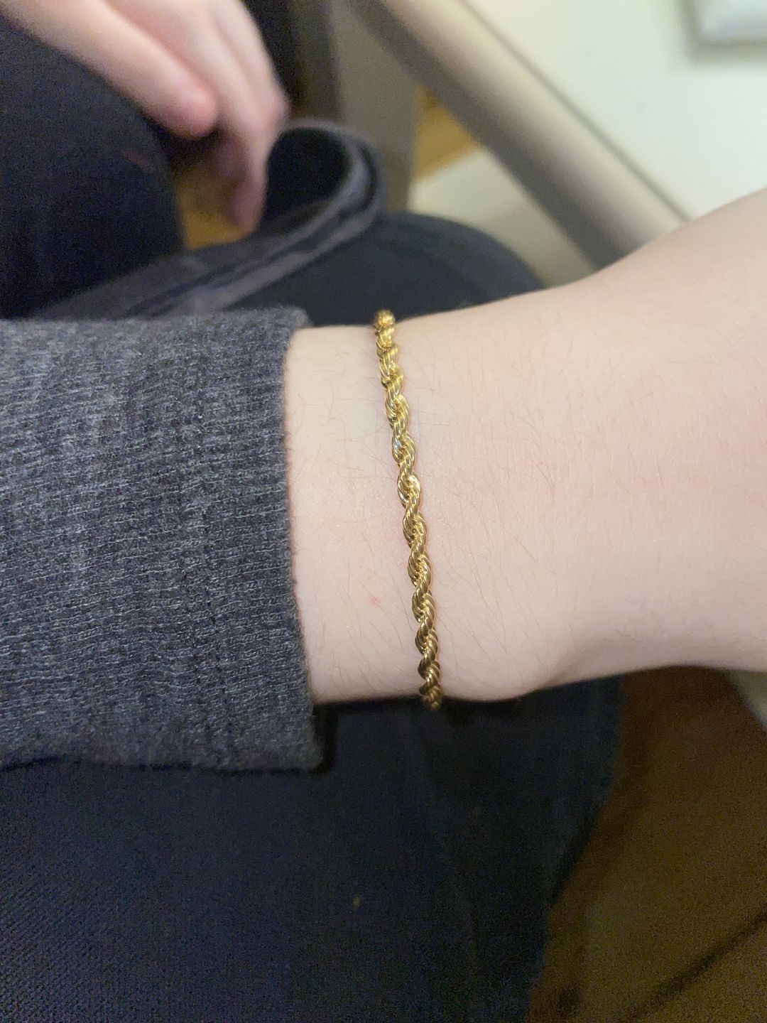 Customer photo review of CLEAN ROPE BRACELET. - 3MM 18K GOLD