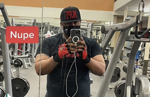 Customer photo review of Greek Workout Gloves