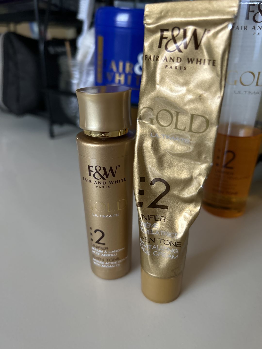 Customer photo review of Fair and White 2: Gold Intense Argan Oil Active Serum 30 ml / 1fl.oz