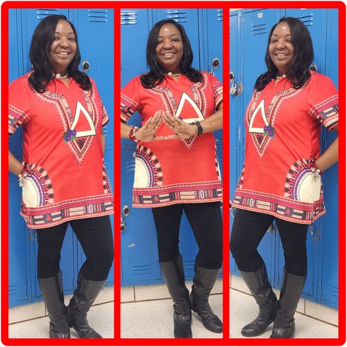 Customer photo review of *Dashiki Shirt- Delta Sigma Theta