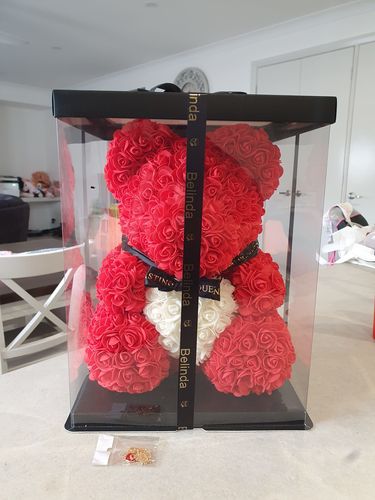 Customer photo review of Red Rose Bear - 45cm