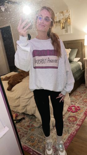 Customer photo review of Hello I'm Probably Anxious (Nametag)
