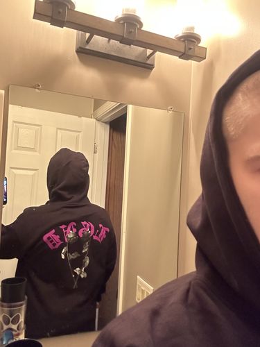 Customer photo review of Embroidered Heavyweight Hoodie