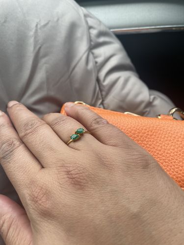 Customer photo review of Green Onyx Teardrop Ring (Gold)