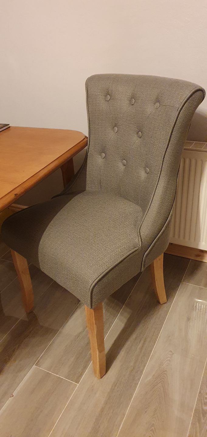Customer photo review of Kingston Cement Grey Linen Dining Chair