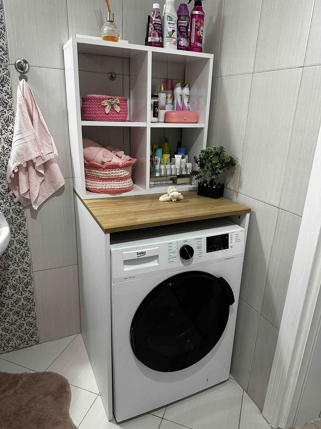 Customer photo review of Rani KD103 Çamaşır - Kurutma Makinesi Dolabı Kapaksız Beyaz - Sepet Ceviz