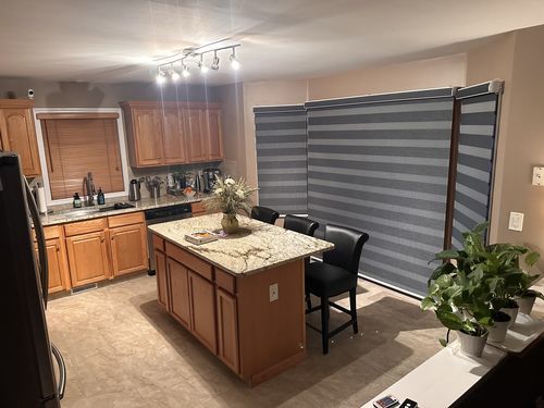 Customer photo review of SmartWings Motorized Zebra Shades 85% Blackout 95mm