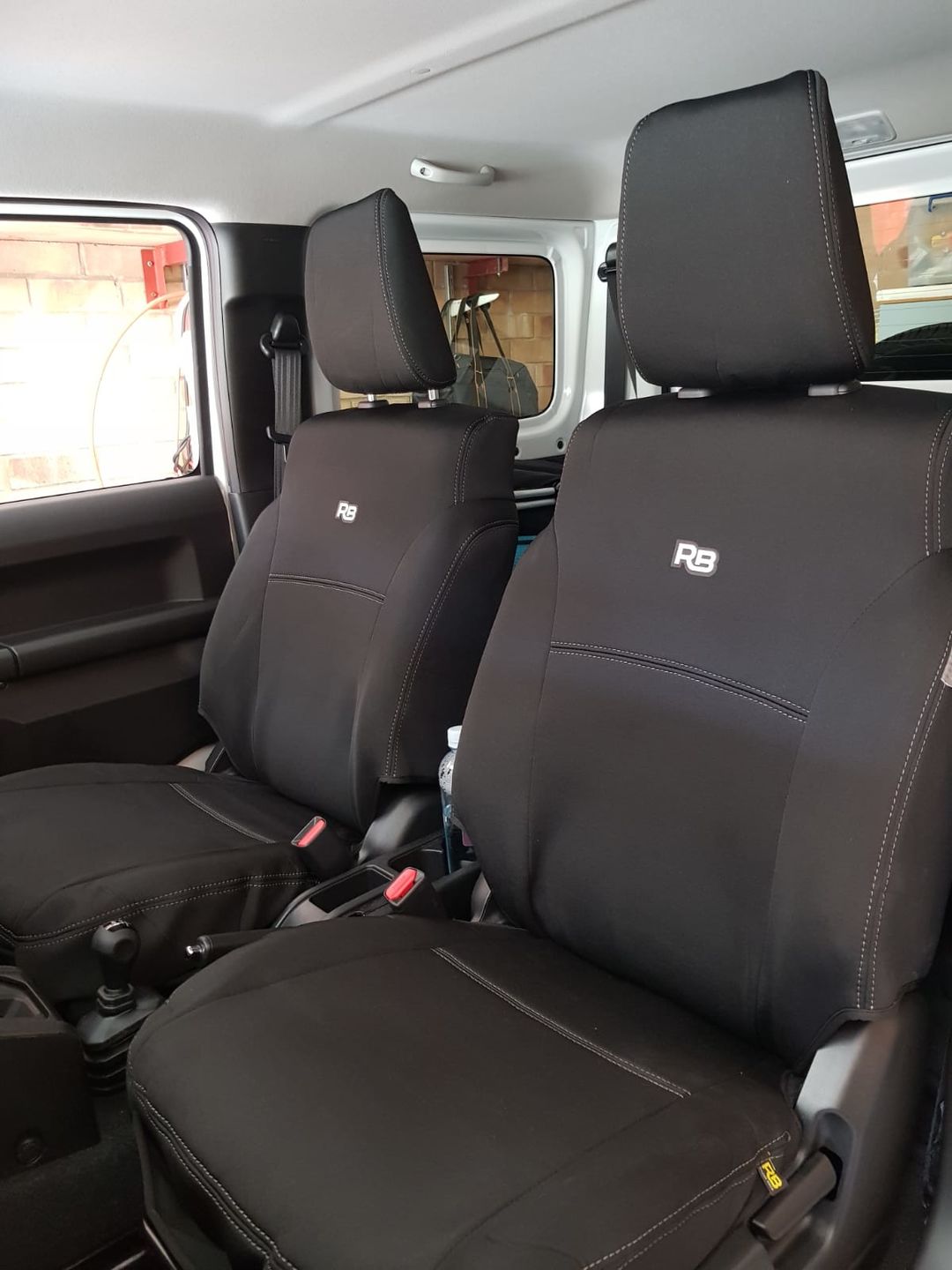 Customer photo review of Suzuki Jimny Neoprene 2x Front Seat Covers (Made to Order)