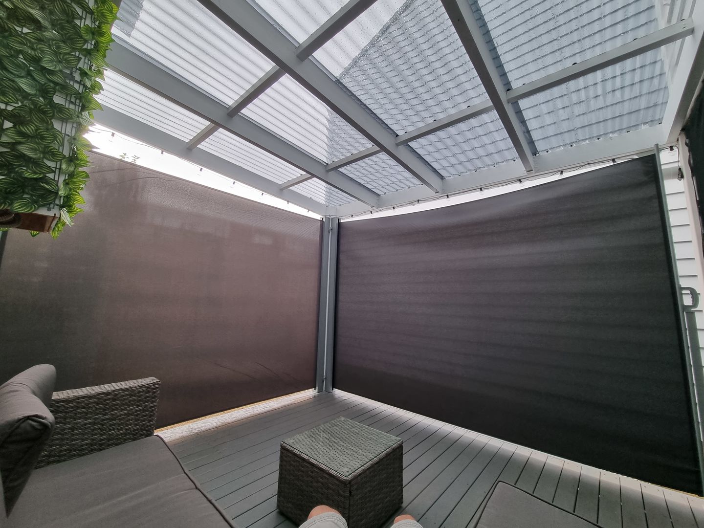 Customer photo review of Patio Screen Retractable Side Awning 2m x 3m