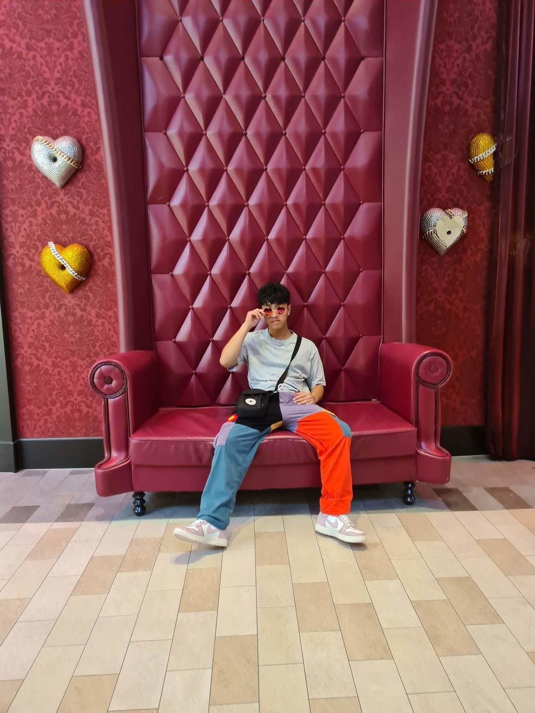 Customer photo review of Aelfric Eden "Back to 90's" Patchwork Color Block Corduroy Pants