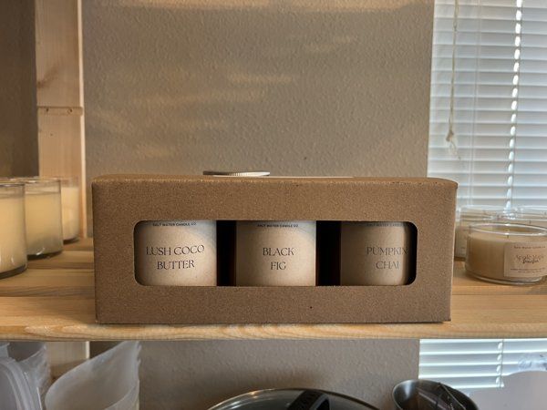 Customer photo review of 9 oz Straight Sided Glass Jar 3-Pack Retail Box™