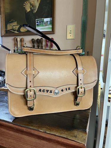Customer photo review of No.60 | Western Leather Laptop Bag (Digital Pattern)