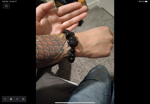 Customer photo review of Gold Obsidian Pixiu Protection Bracelet(Gold Sheen Obsidian)