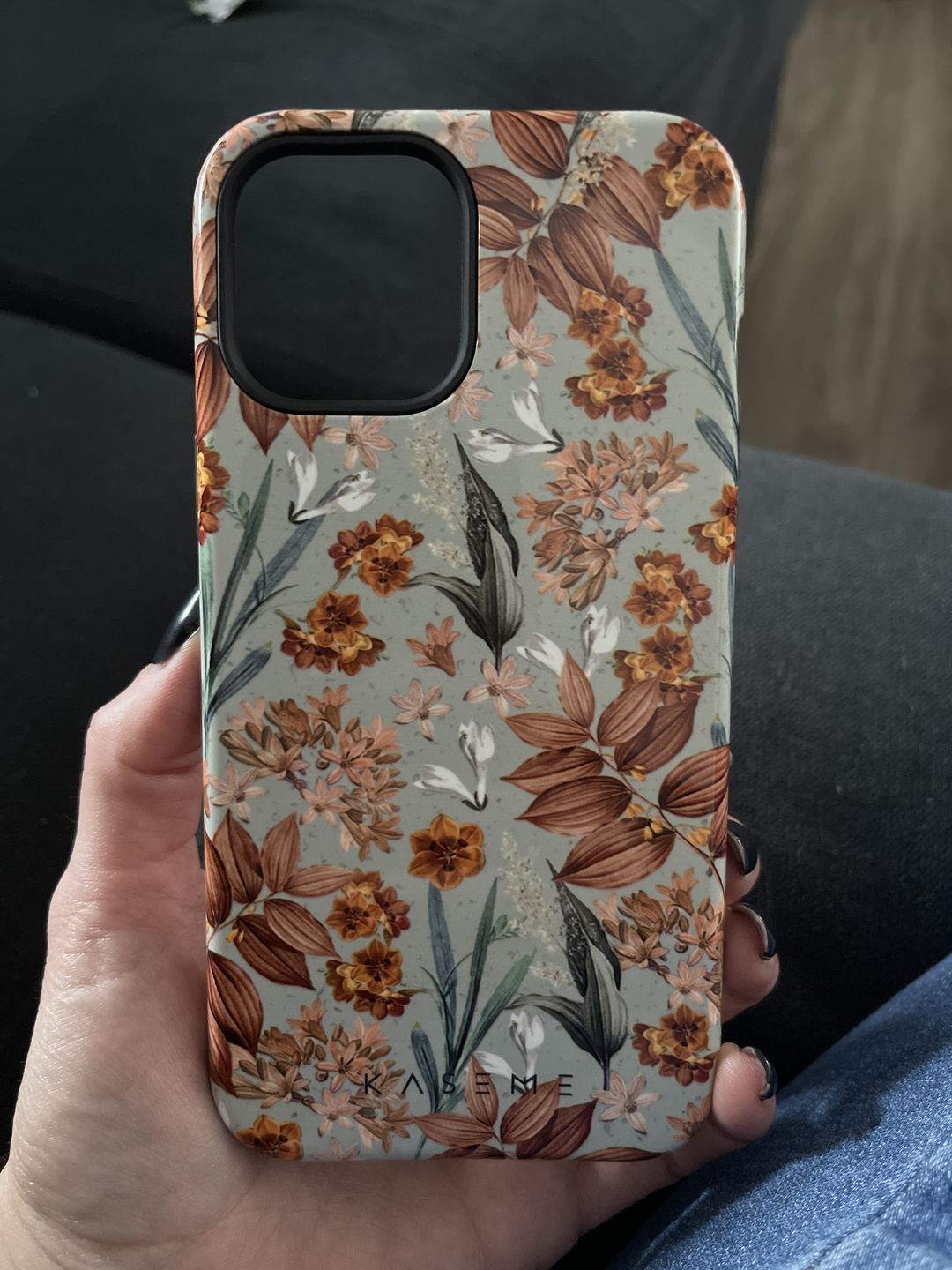 Customer photo review of Autumn Leaves Blue by Sarah Couture