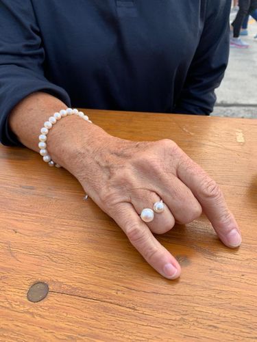 Customer photo review of DOUBLE PEARL RING - SILVER
