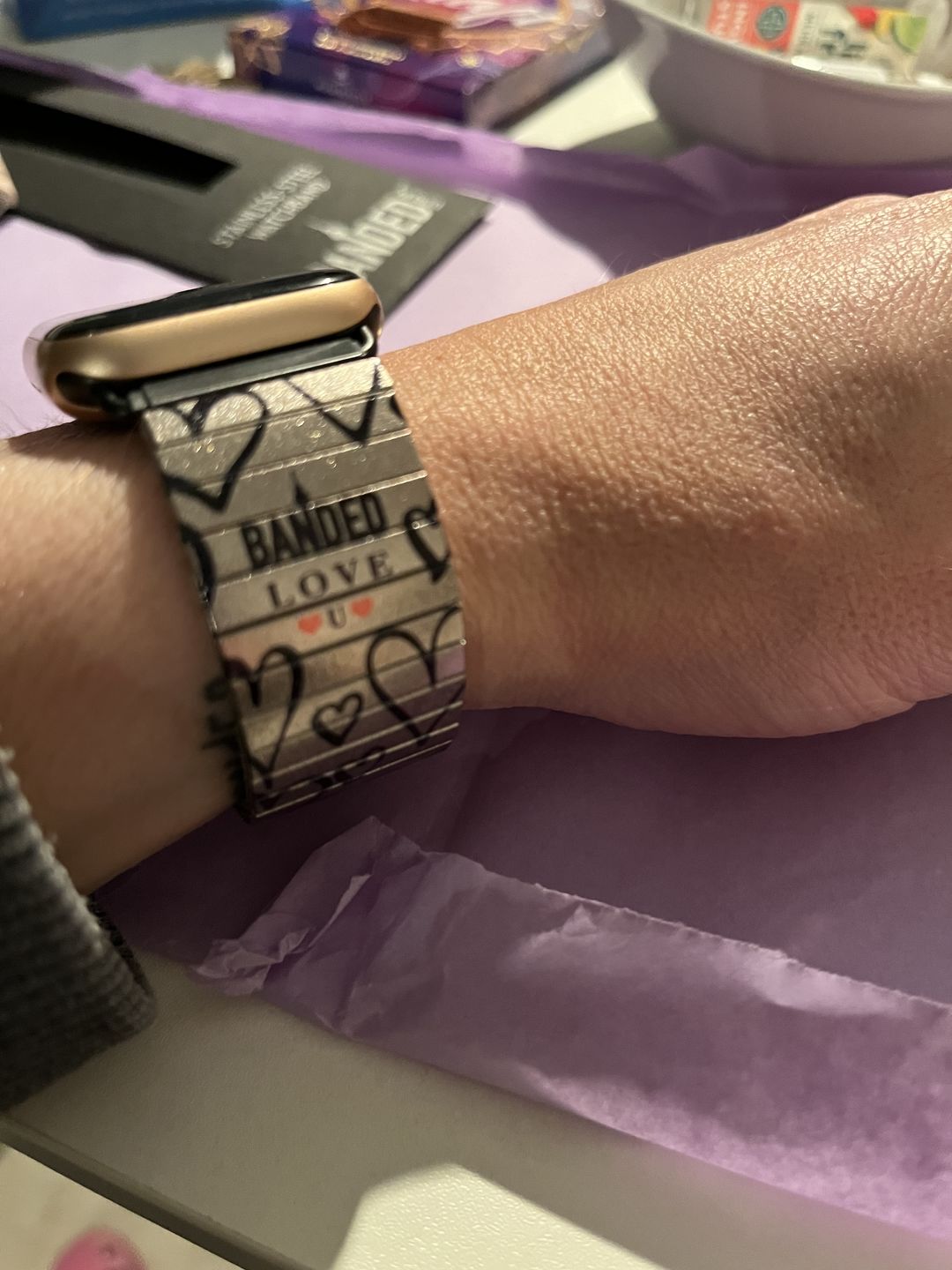 Customer photo review of Simply Hearts - Champagne - Banded™ For Smartwatch