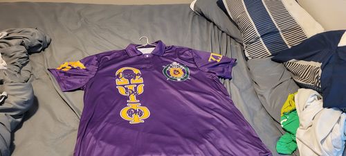 Customer photo review of Fraternity Polo - Personalized Omega Psi Phi (Purple) Polo Shirts