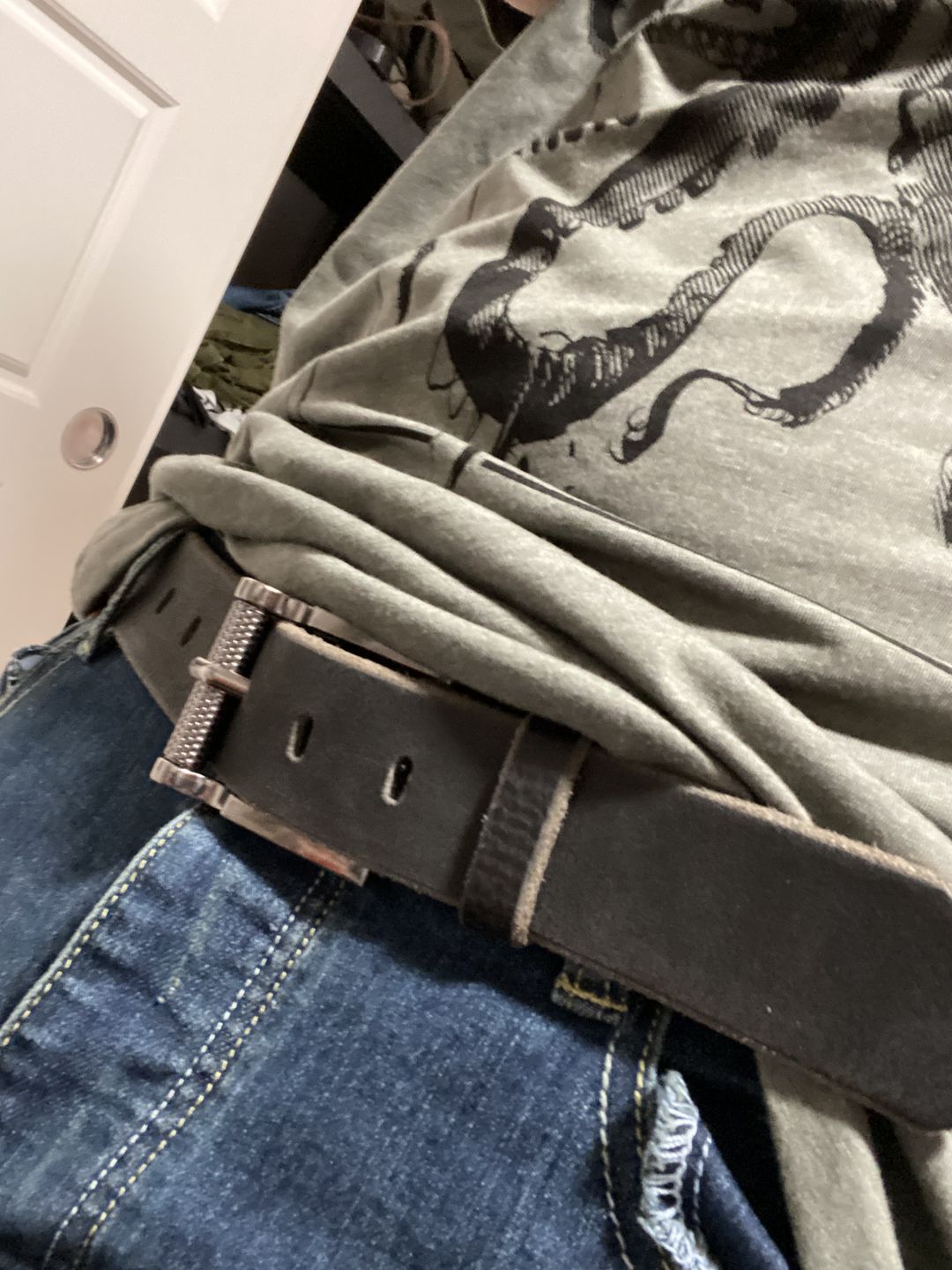 Customer photo review of The Pinnacle Belt - Black 100 % Premium Leather Belt