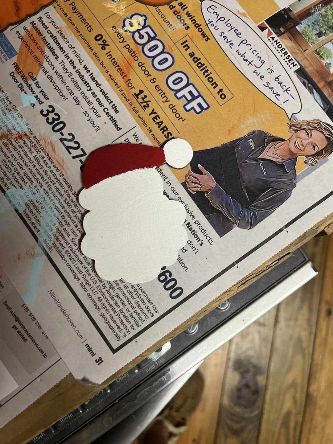 Customer photo review of Unfinished Wood Santa Head Shape - Craft - up to 36" DIY