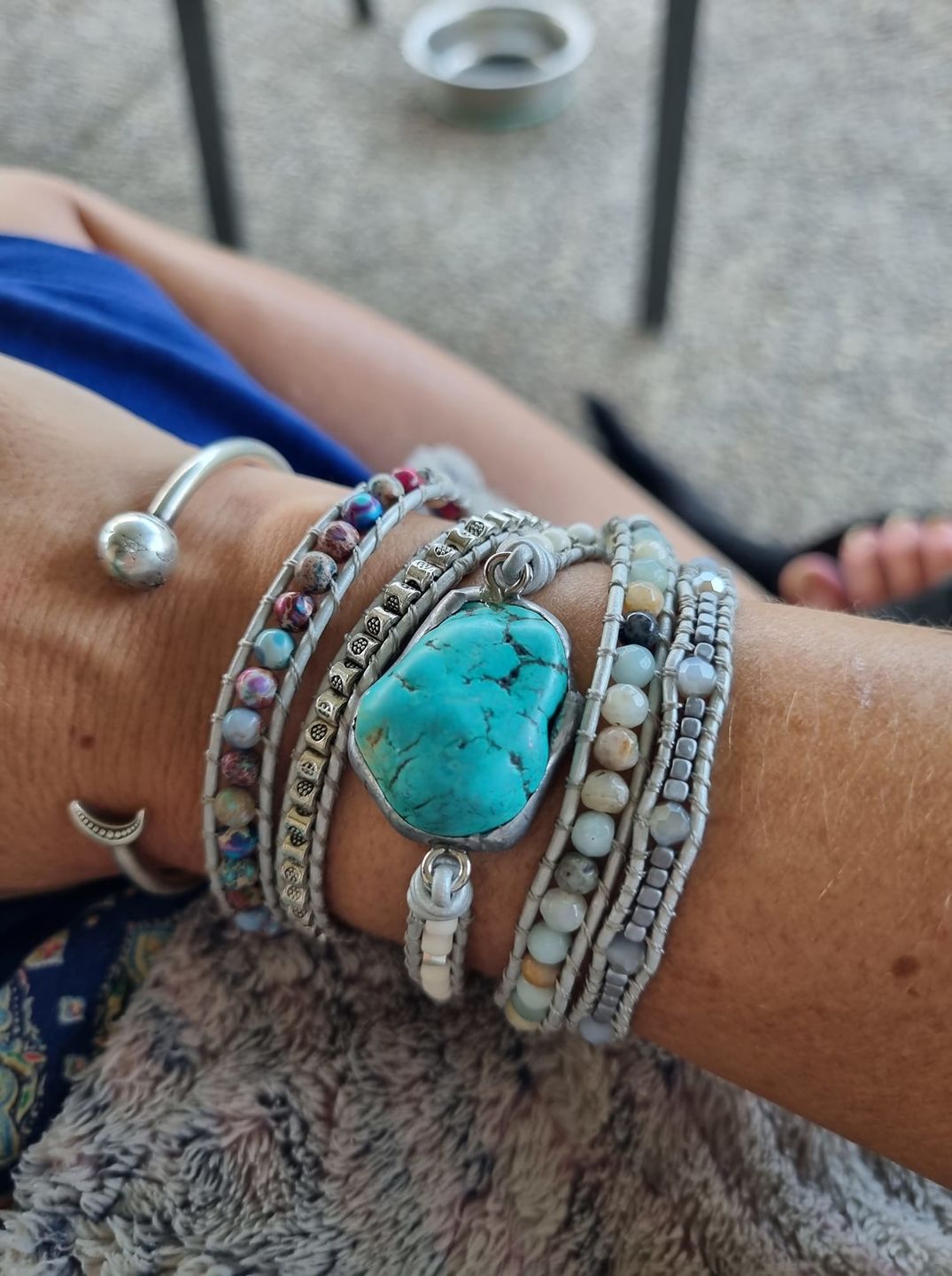 Customer photo review of The Turquoise Protection Wrap Bracelet