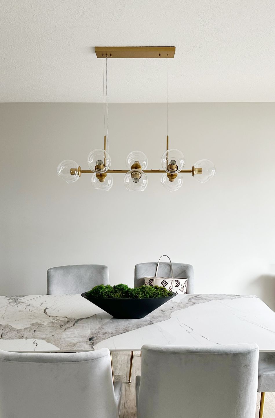 Customer photo review of Modern Mid-Century Globe Kitchen Island Pendant Light