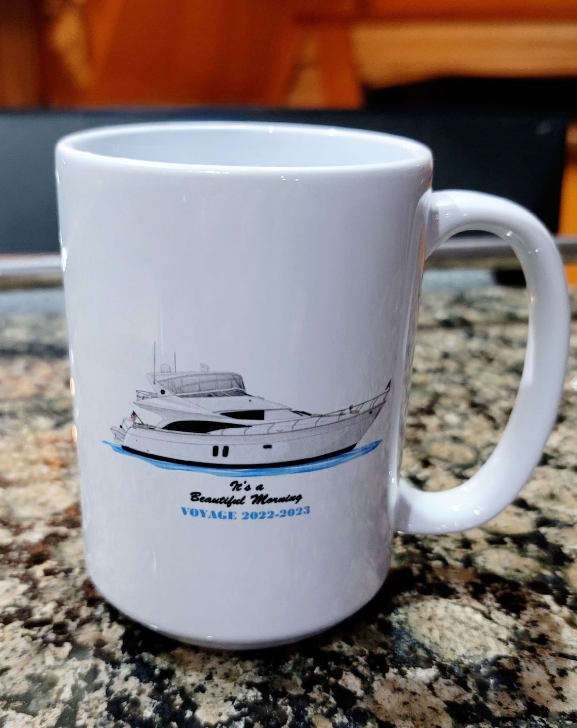 Customer photo review of Custom Boat Mugs