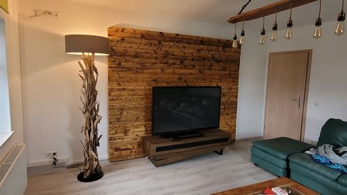 Customer photo review of Stehlampe Teakholz BLUMA  | Höhe 180 cm | inkl. Lampenschirm
