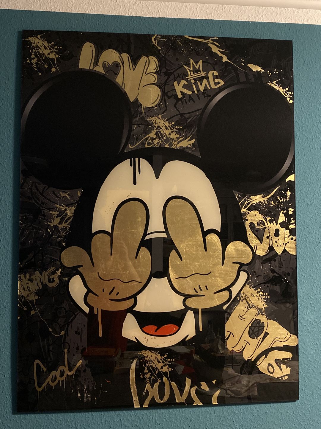 Customer photo review of Leinwand BILD | MICKEY MOUSE Pop Art | DEKO BILD | XXL Kunstdruck Abstrakt[Leinwand, Größe: 70cmX100cm]