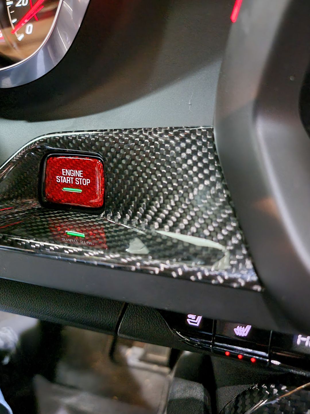 Customer photo review of Start/Stop Button Surround Trim Cover for 2016-2023 6th Gen Chevy Camaro