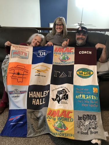 T-shirt quilt with scale aeronautics, model aircraft themes by Missy from LA