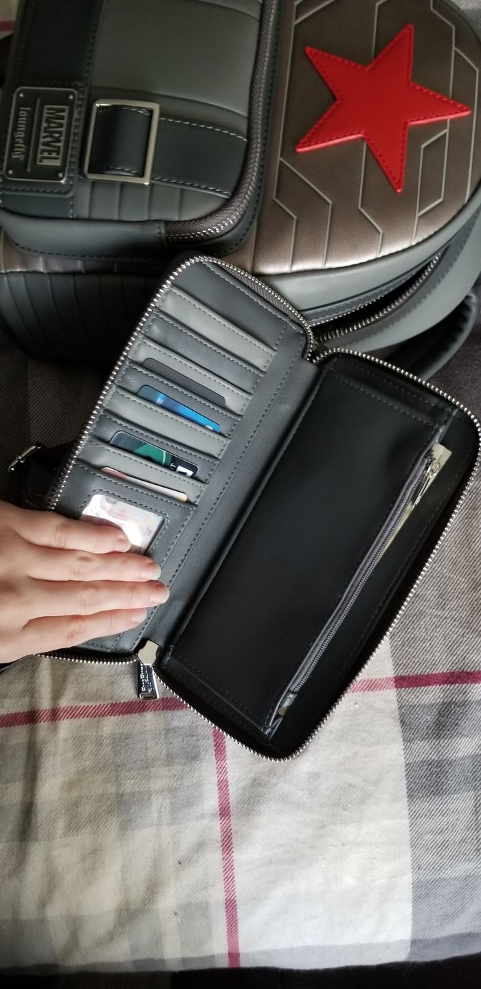 Customer photo review of Loungefly Marvel Winter Soldier Cosplay Zip-Around Wallet