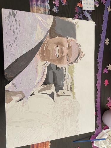 Customer photo review of Custom Pre-Framed Paint by Number Canvas