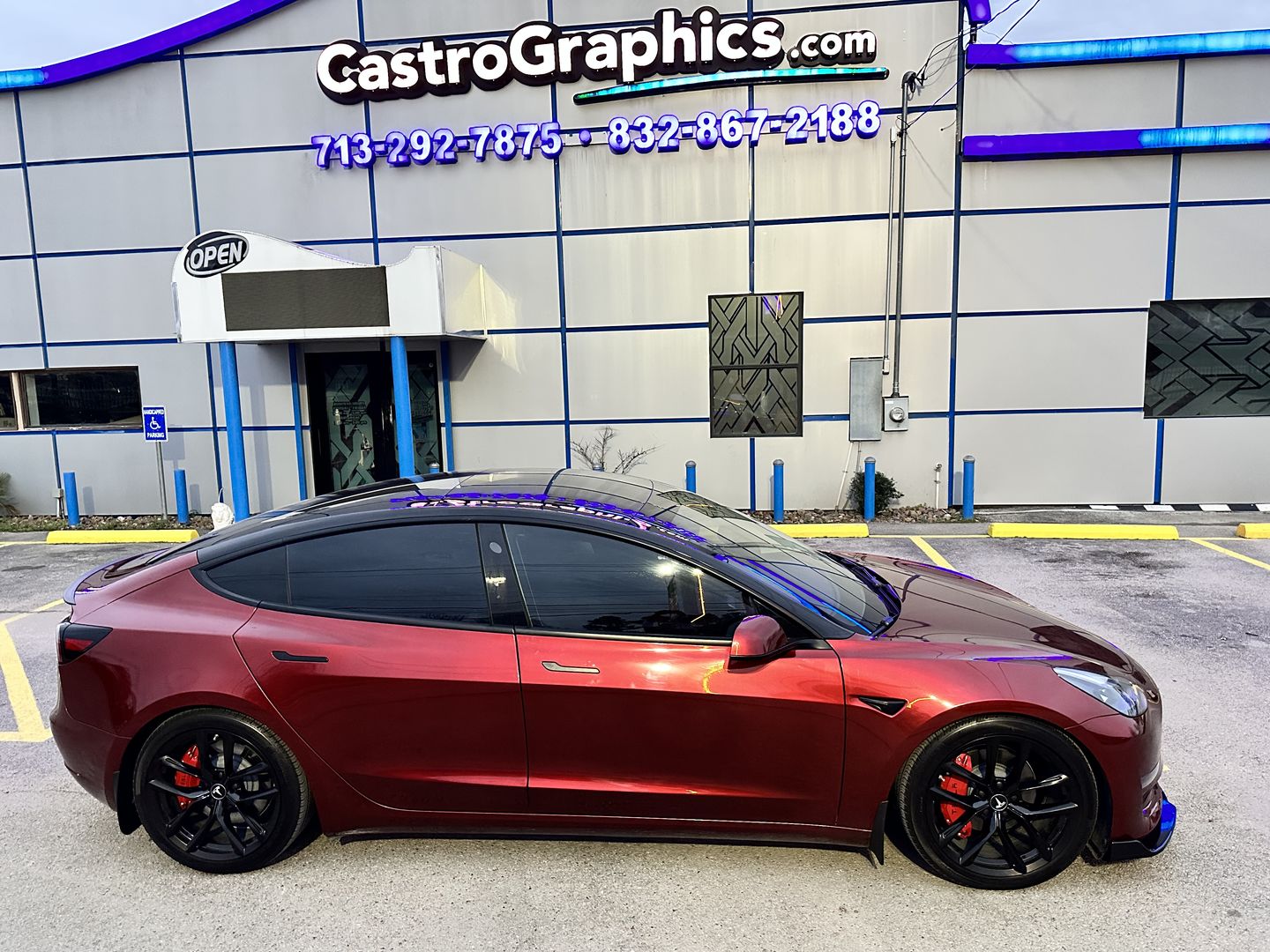 Customer photo review of Glossy Metallic Rufous Red Vinyl Wrap