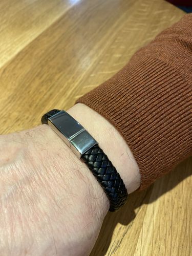 Customer photo review of Men's Personalised Message Bracelet