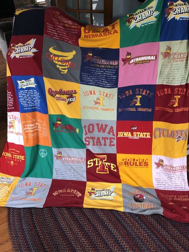 T-shirt quilt featuring iowa state cyclones by Brian from IL